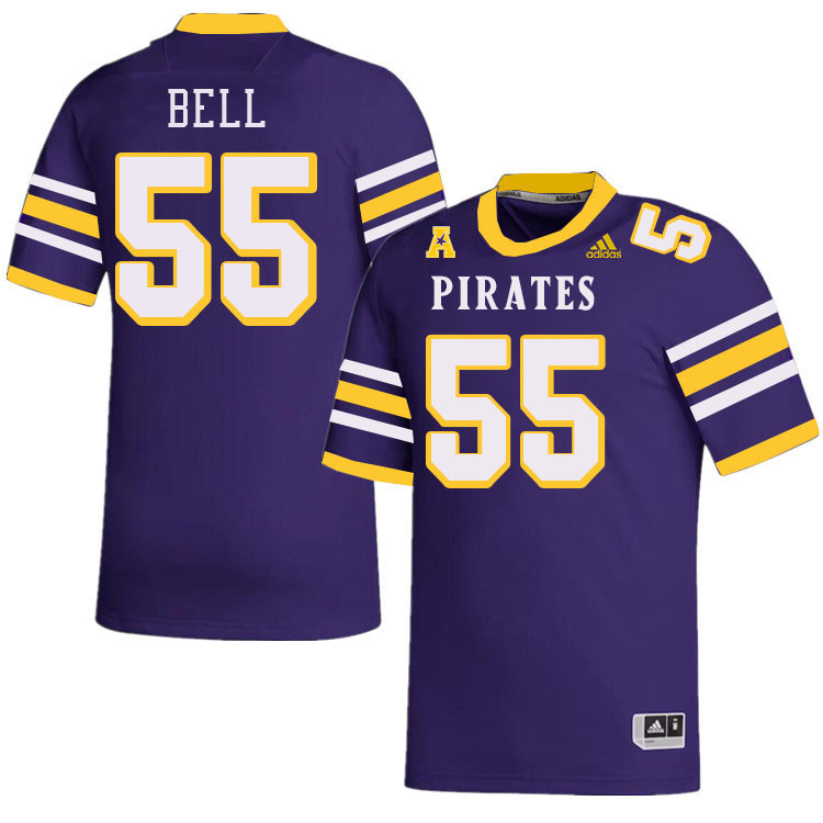 Men #55 Darius Bell ECU Pirates College Football Jerseys Stitched-Throwback